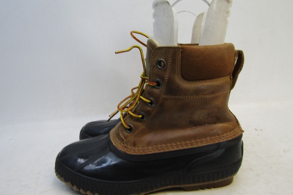 Sorel Mens Size 9 M Brown Leather Rubber Waterproof Lace Up Winter Snow Boots